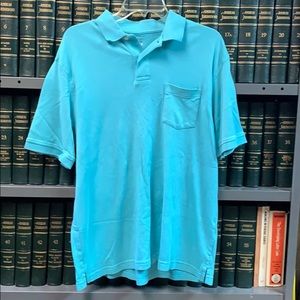 Roundtree & Yorke Supima Cotton M Polo Turquoise